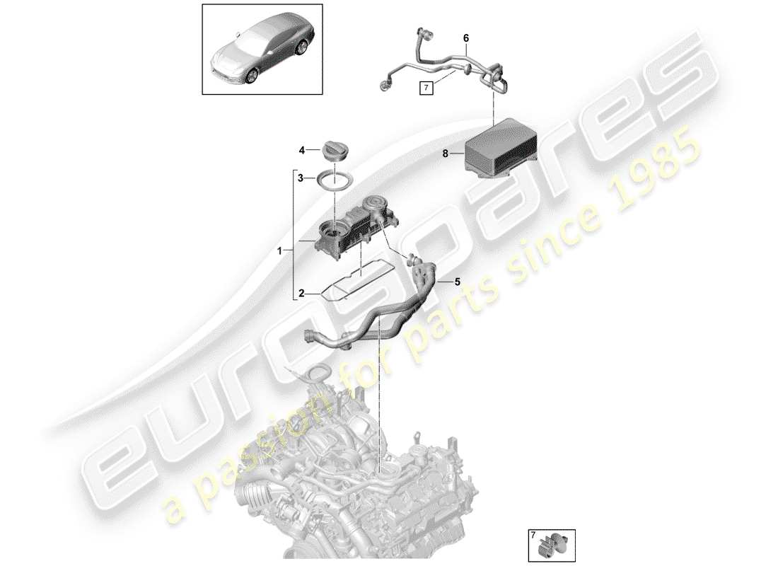 porsche 2020 (panamera 971-1) crankcase breather part diagram