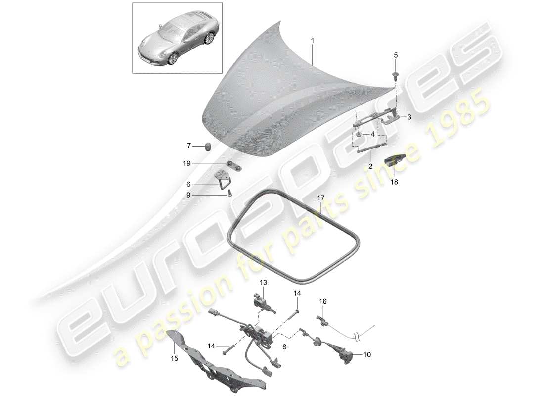 porsche 2017 (991-2) cover part diagram