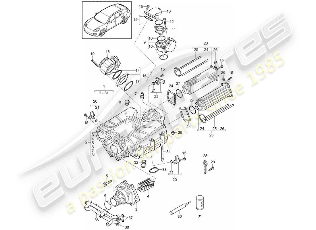 porsche 2014 (panamera 970) compressor part diagram