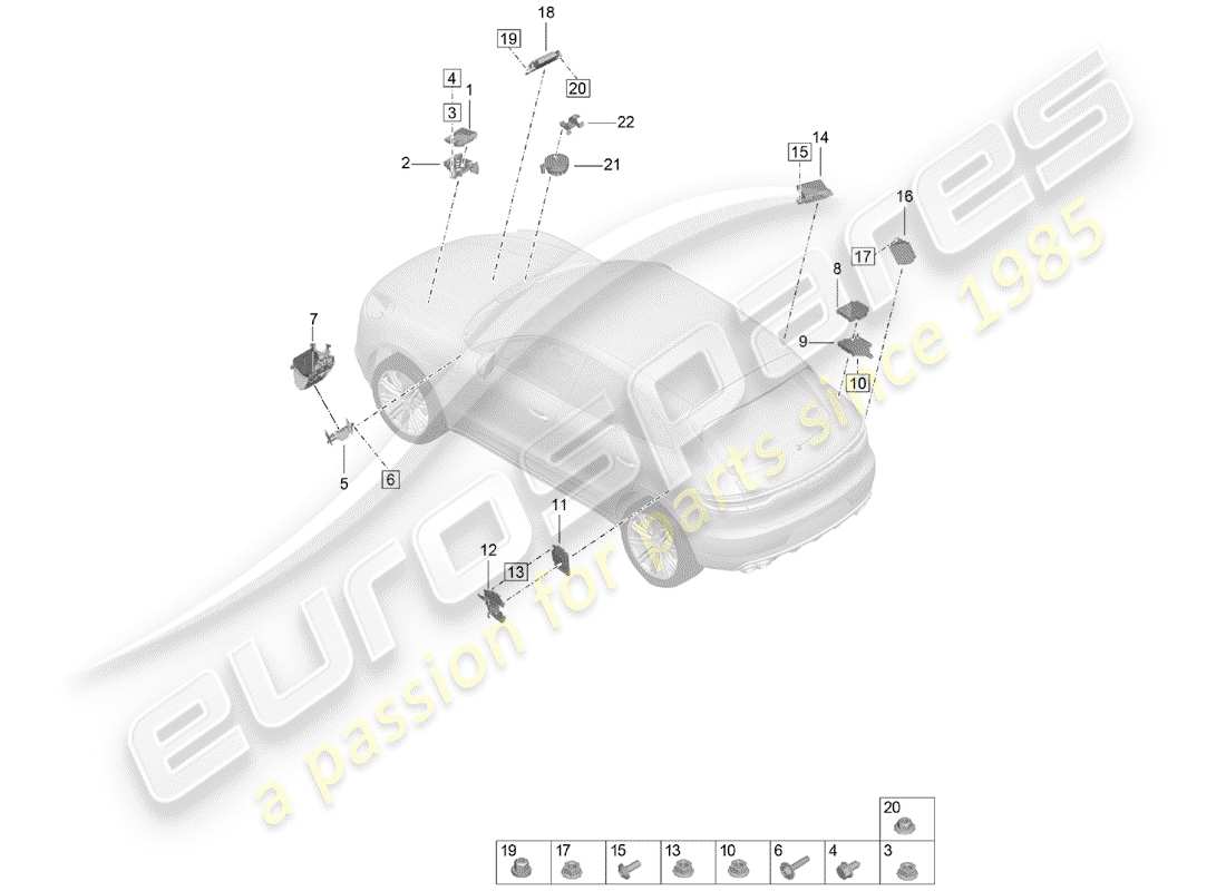 porsche 2019 (macan) control units part diagram