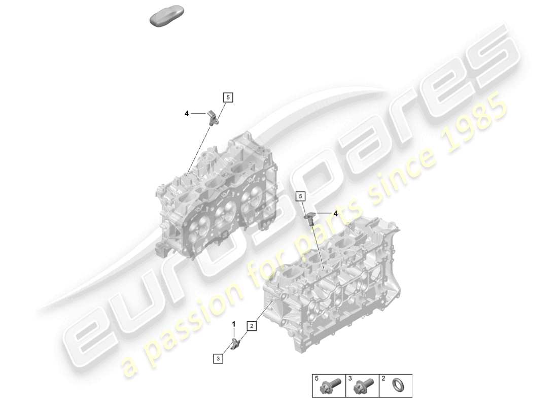 porsche 2020 (718 cayman) cylinder head individual parts sealing plug sensors part diagram