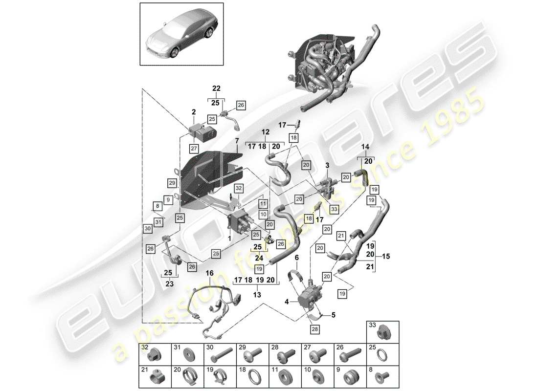 porsche 2019 (panamera 971-1) evaporator part diagram