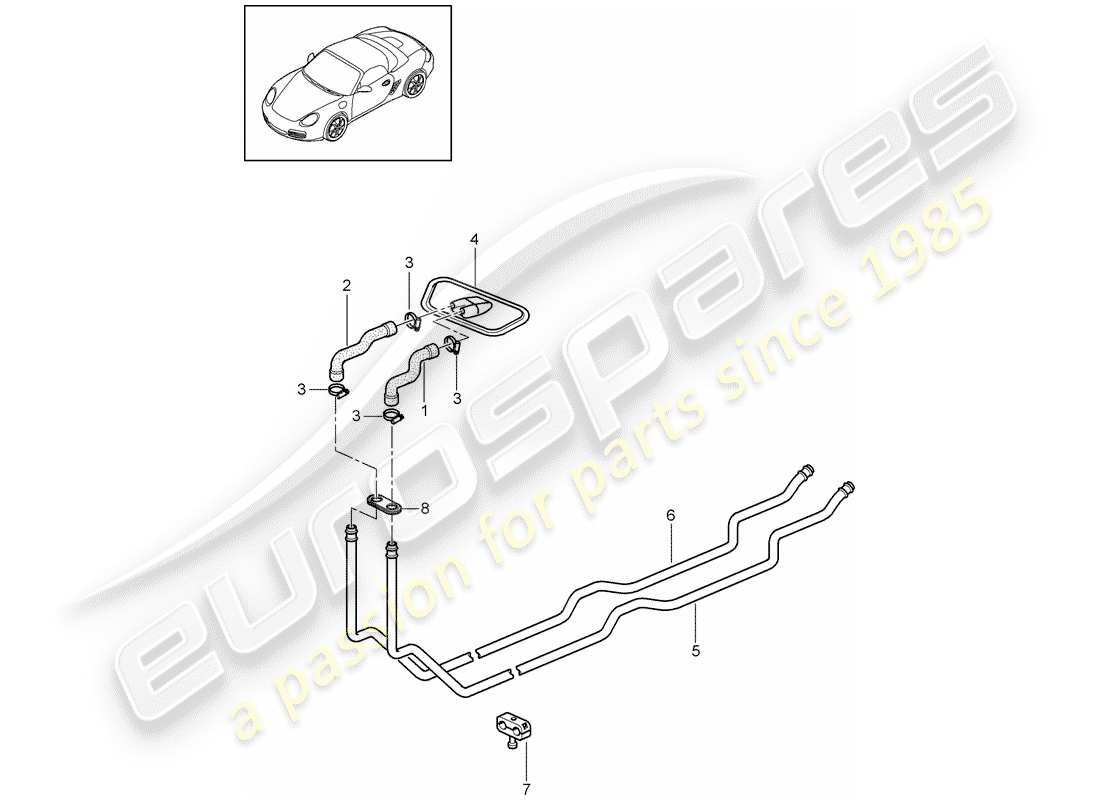 porsche boxster 987 (2012) heating system 1 part diagram