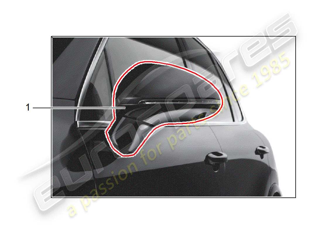 porsche 2009 (tequipment cayenne) rear view mirror part diagram