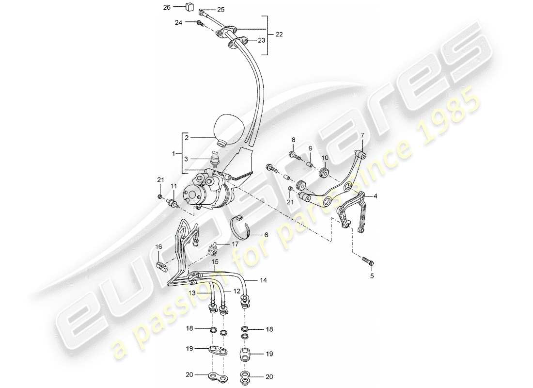 porsche 2004 (cayenne e1 9pa) hydraulic control unit part diagram