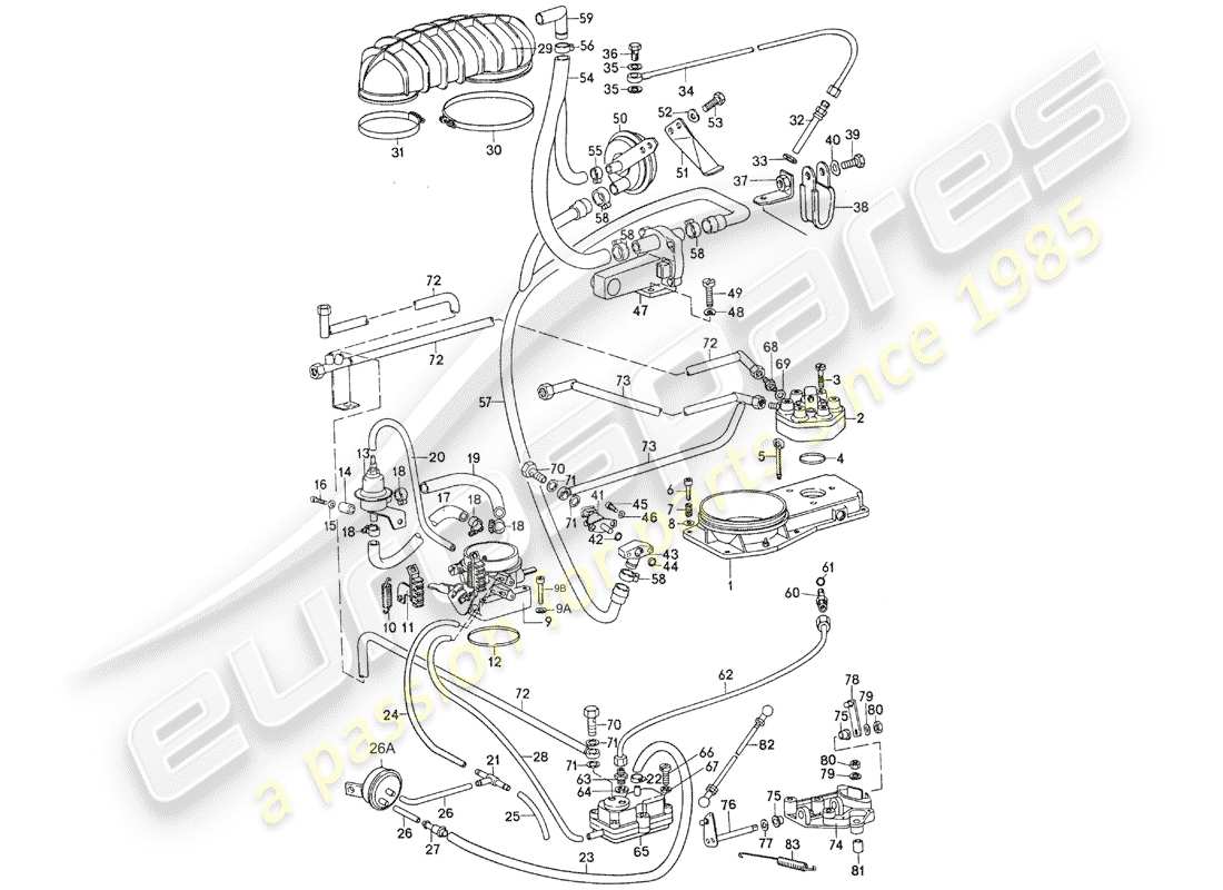 porsche 1975 (911) for - k - jetronic - mixture control unit part diagram