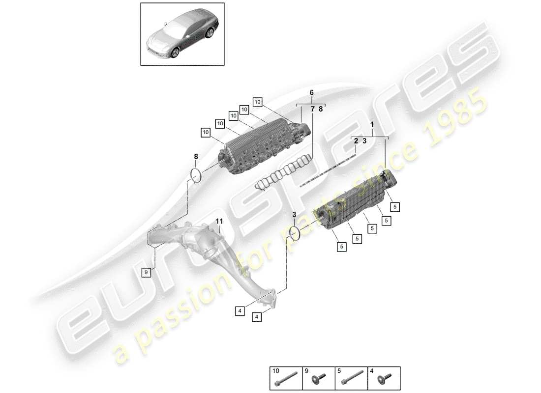 porsche 2020 (panamera 971-1) intake pipe part diagram