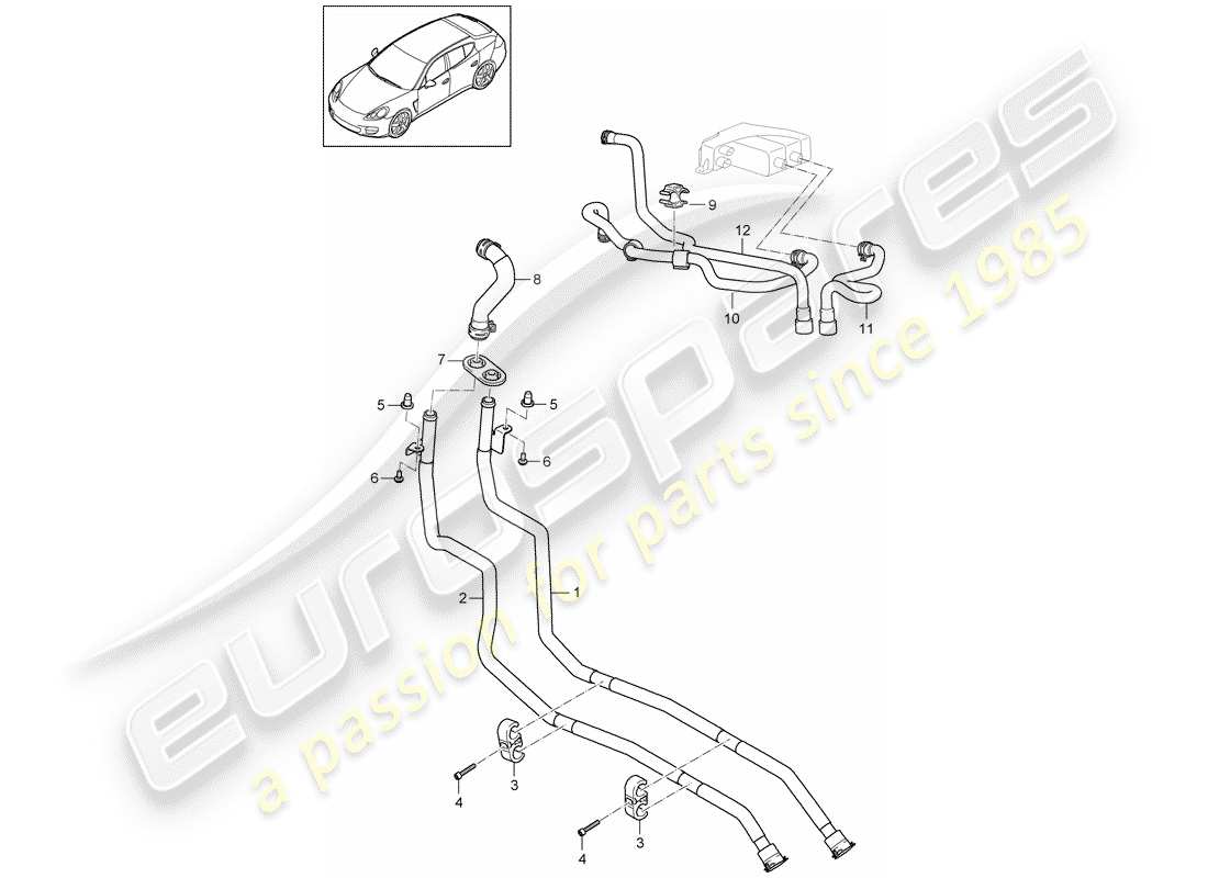 porsche panamera 970 (2016) hybrid part diagram