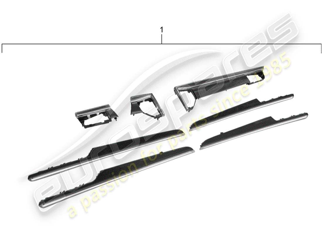 porsche 2017 (tequipment macan) trim for dash panel part diagram