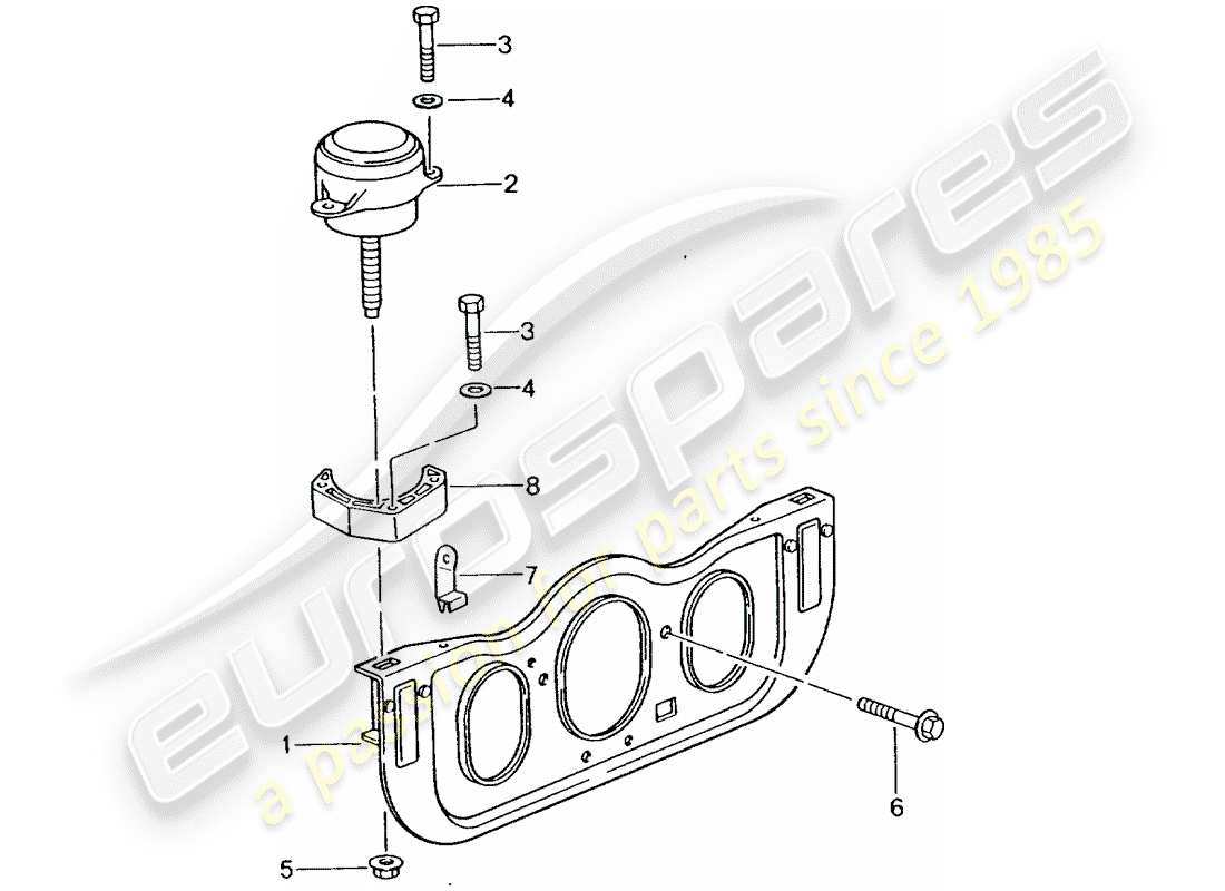 porsche 2003 (996 turbo / gt2) engine suspension part diagram