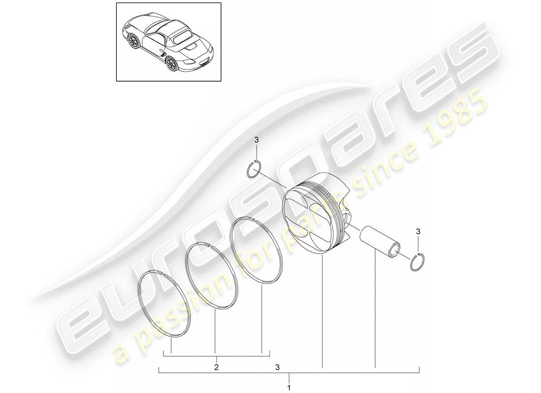 porsche 2012 (987 boxster) piston part diagram