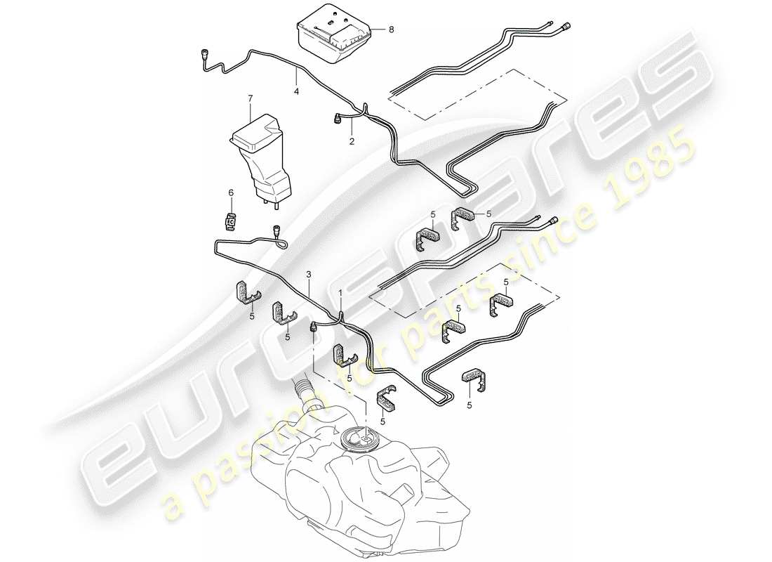porsche 2007 (987 cayman) fuel system part diagram