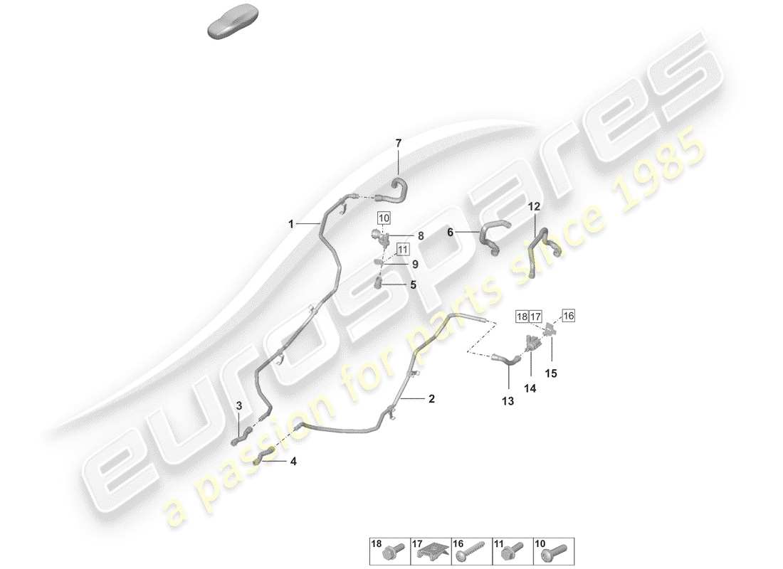 porsche 2019 (992-1) water cooling part diagram