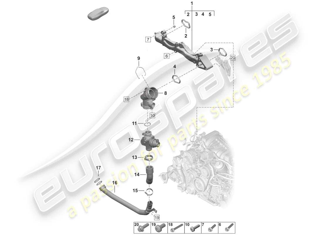 porsche 2019 (992-1) sub-frame part diagram