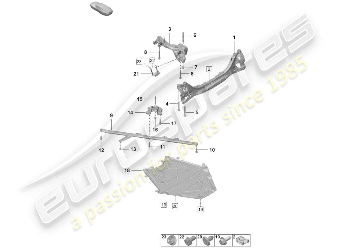 porsche 2019 (992-1) rear axle part diagram