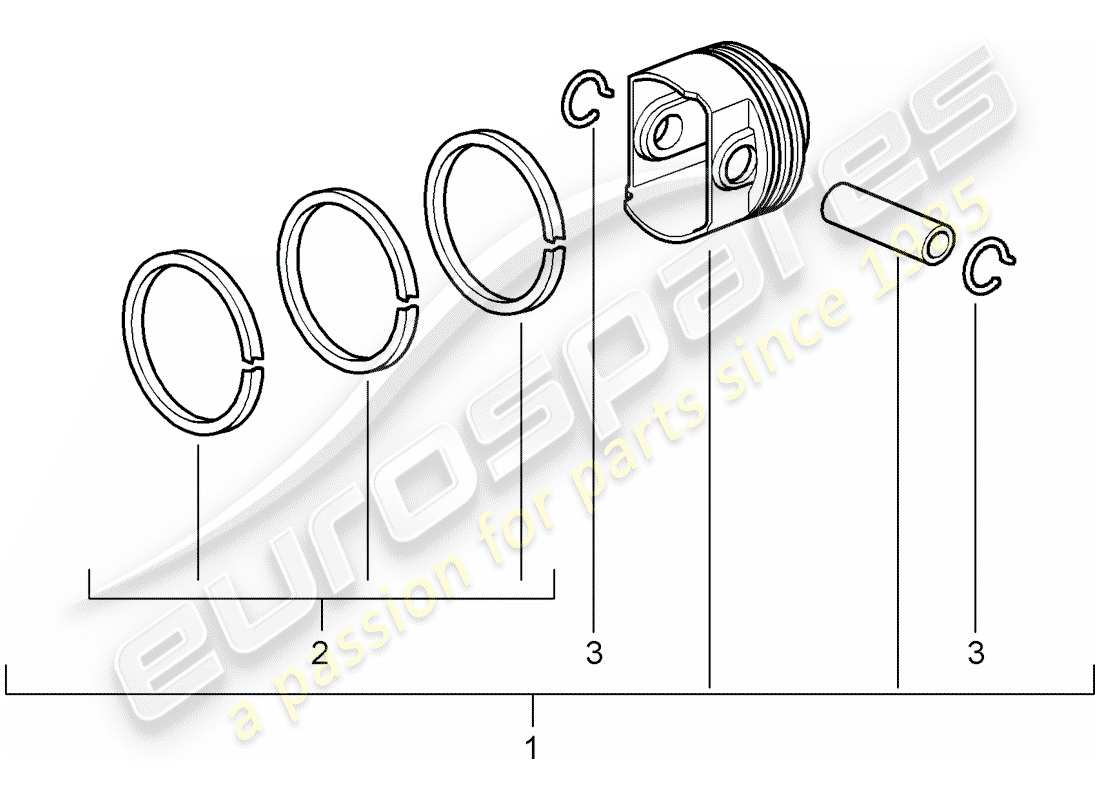 porsche 2008 (987 cayman) piston part diagram