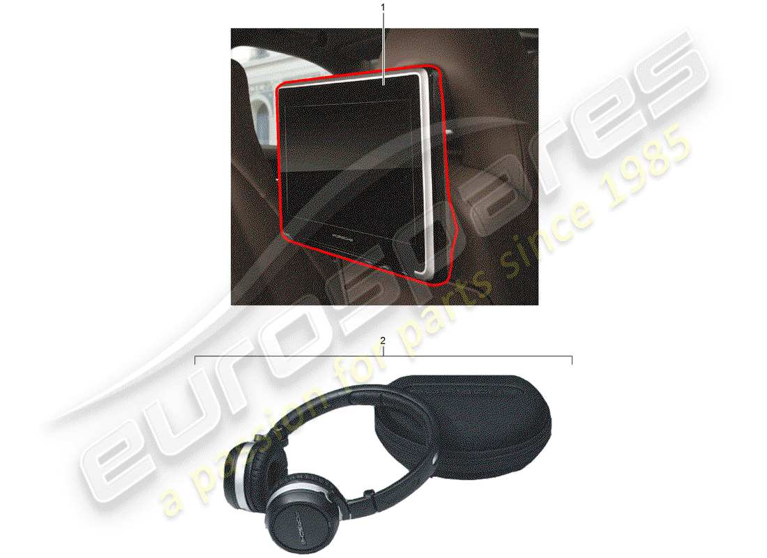 porsche 2014 (tequipment macan) rear seat entertainment system part diagram