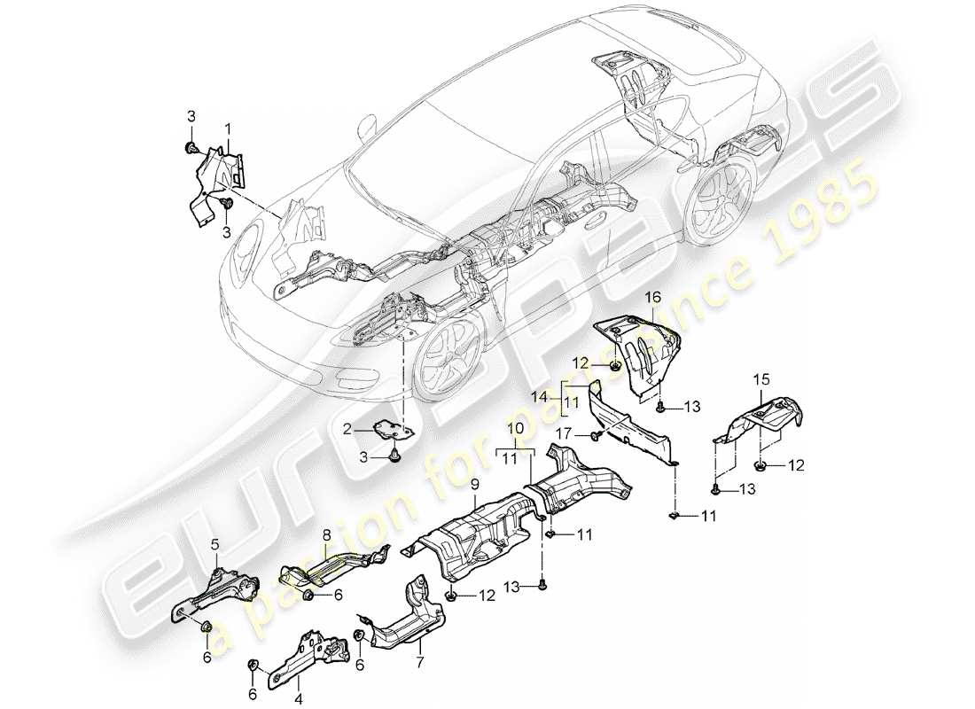 porsche 2016 (panamera 970) trims part diagram