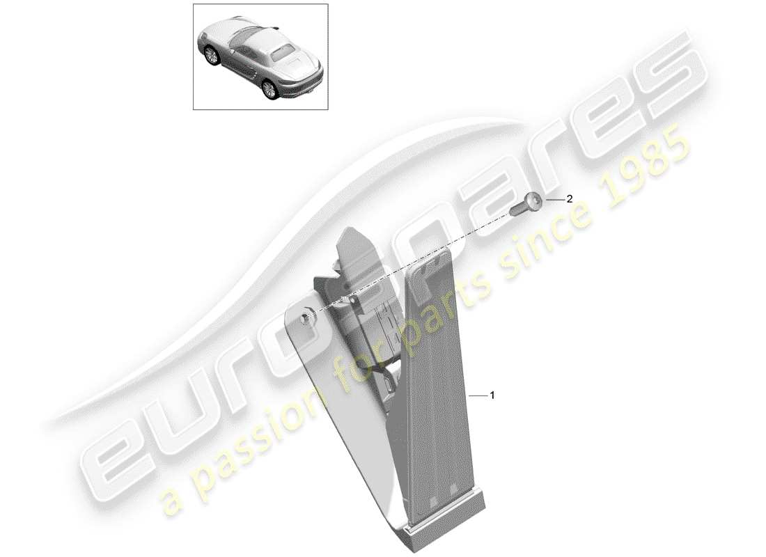 porsche 718 boxster (2020) brake and acc. pedal assembly parts diagram