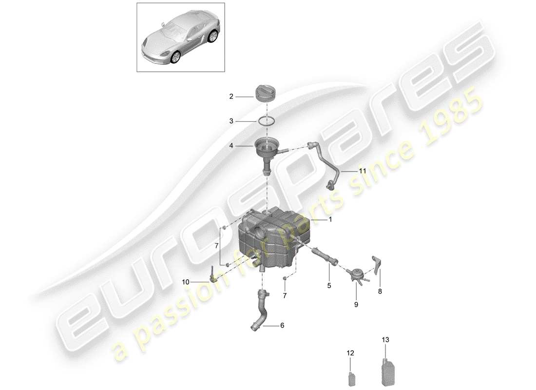 porsche 2017 (718 cayman) water cooling part diagram