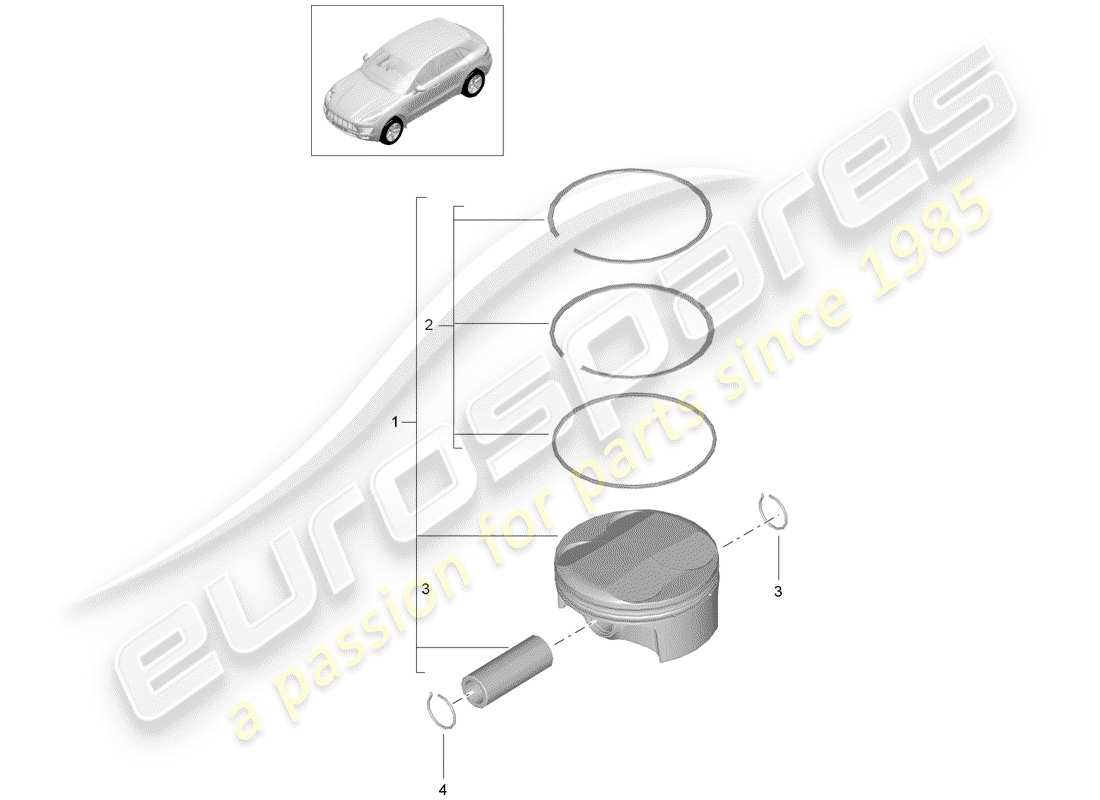 porsche 2017 (macan) piston part diagram