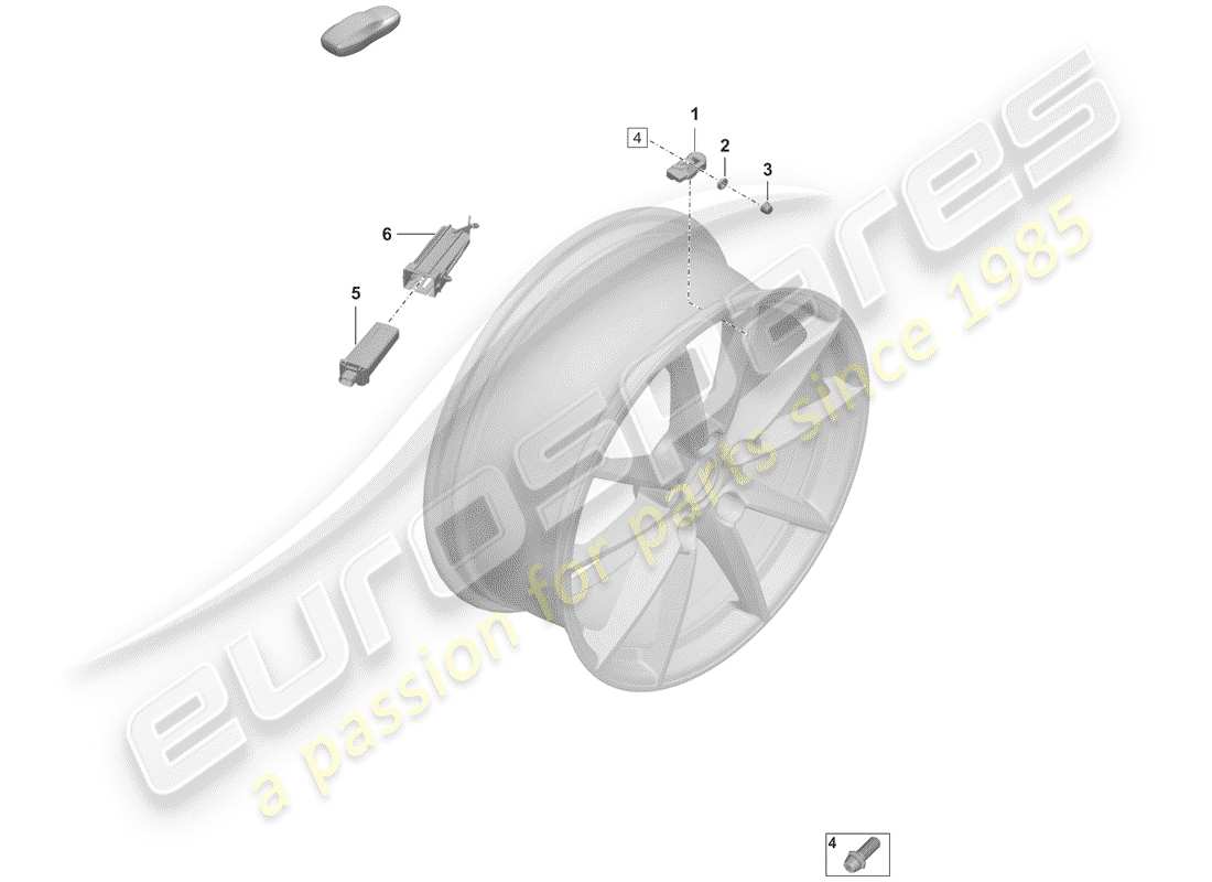 porsche 2020 (992-1) tire pressure control system parts diagram