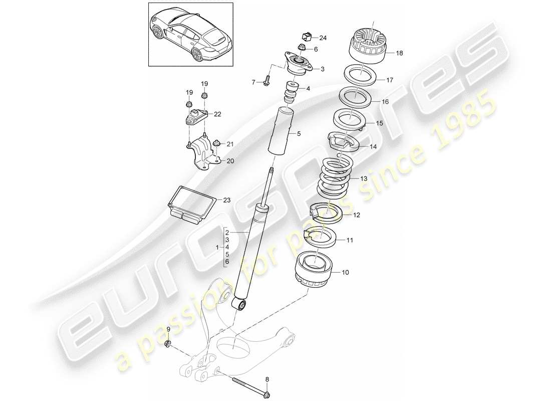 porsche panamera 970 (2012) suspension parts diagram