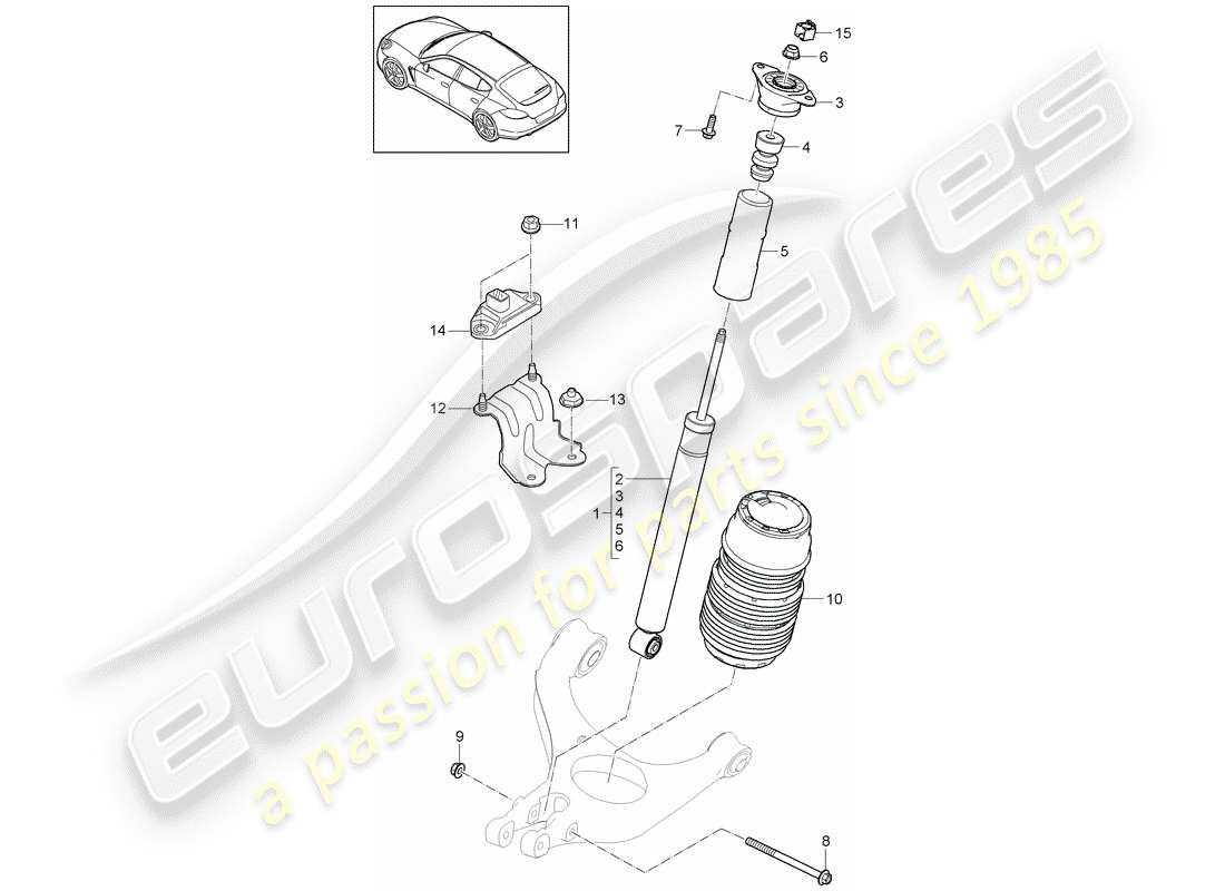 porsche 2011 (panamera 970) suspension part diagram