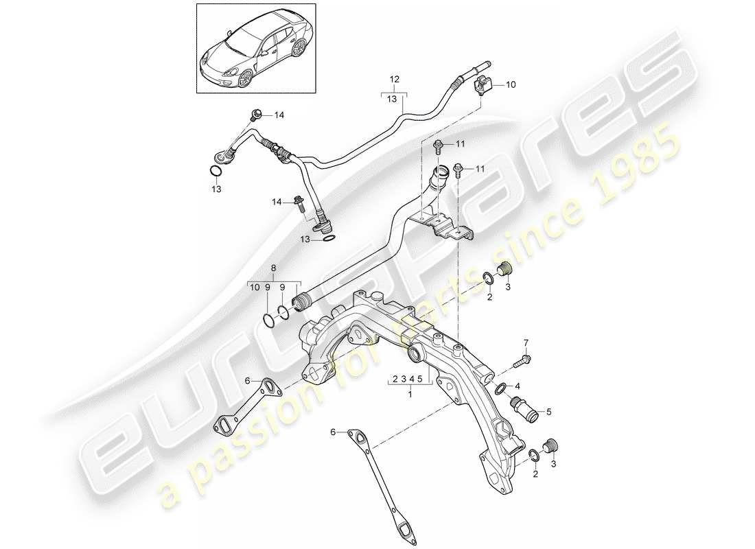 porsche 2011 (panamera 970) water cooling 1 part diagram