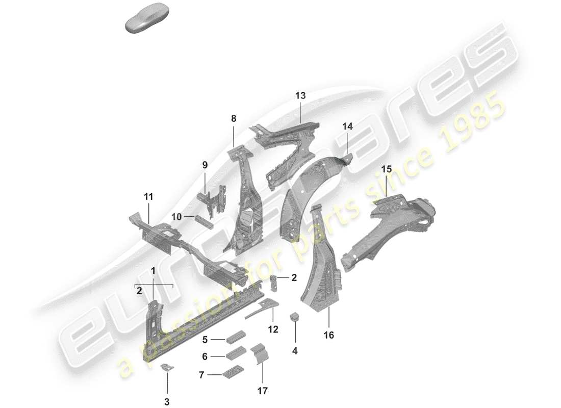 porsche 2020 (992-1) sill parts diagram