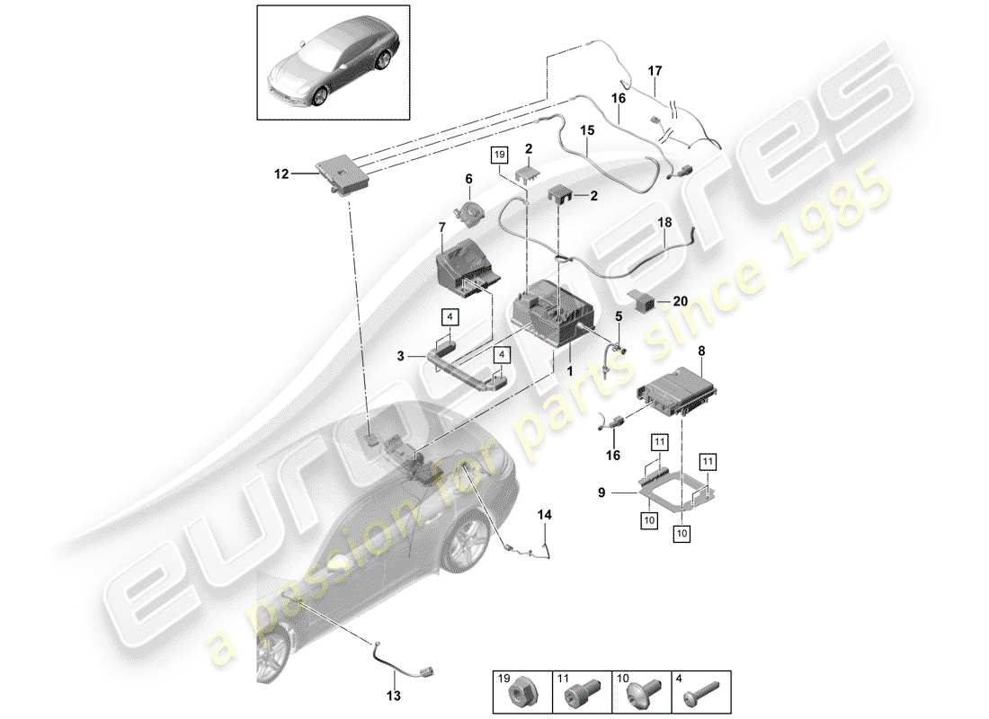 porsche 2017 (panamera 971-1) battery part diagram