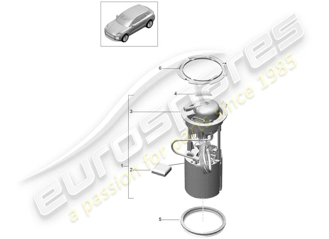 porsche 2019 (macan) fuel pump part diagram