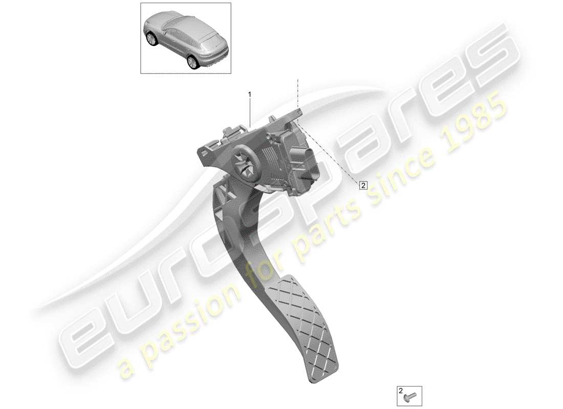 porsche macan (2017) accelerator pedal part diagram