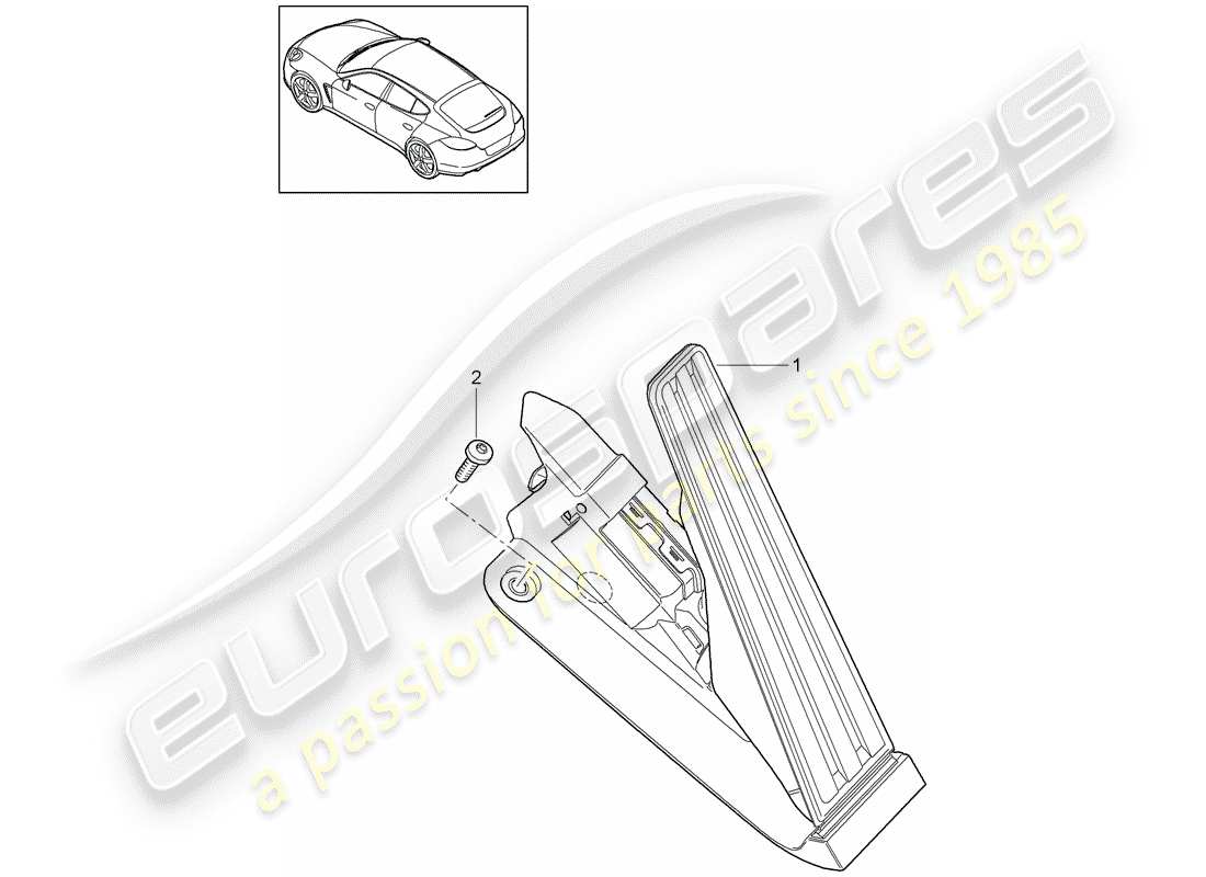 porsche 2016 (panamera 970) pedals part diagram