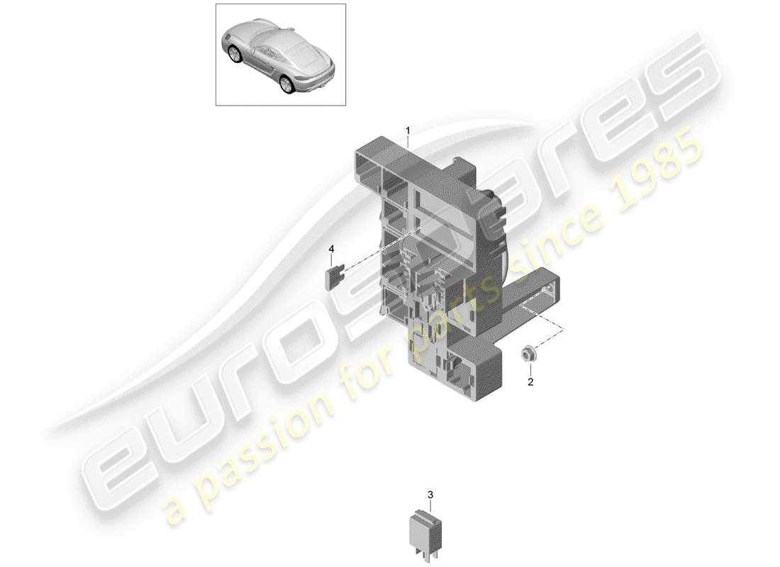 porsche 2018 (718 cayman) fuse box/relay plate part diagram