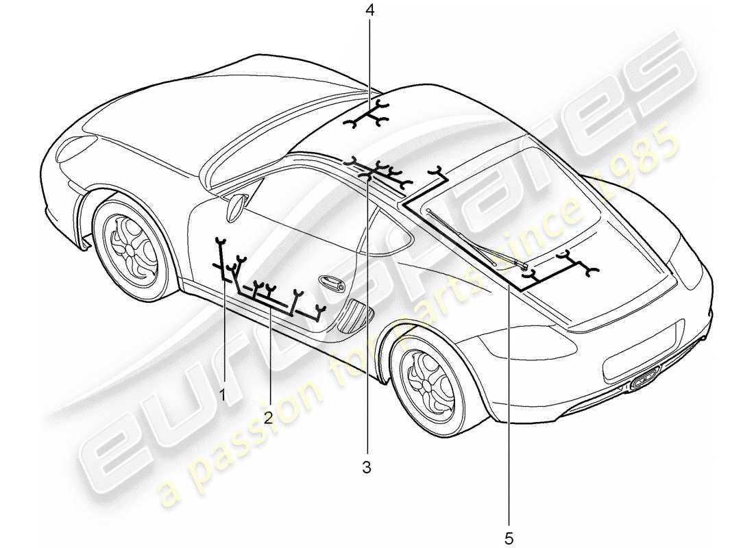 porsche 2012 (987 cayman) wiring harnesses part diagram