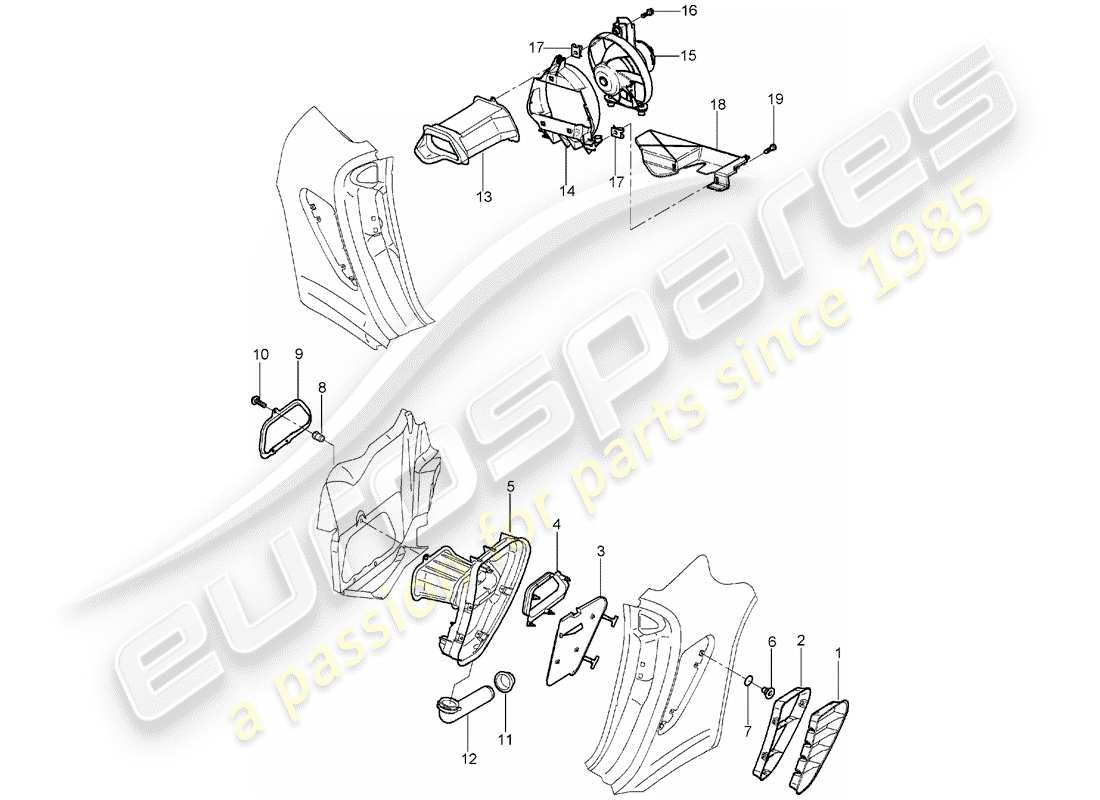 porsche 2006 (987 boxster) ventilation part diagram