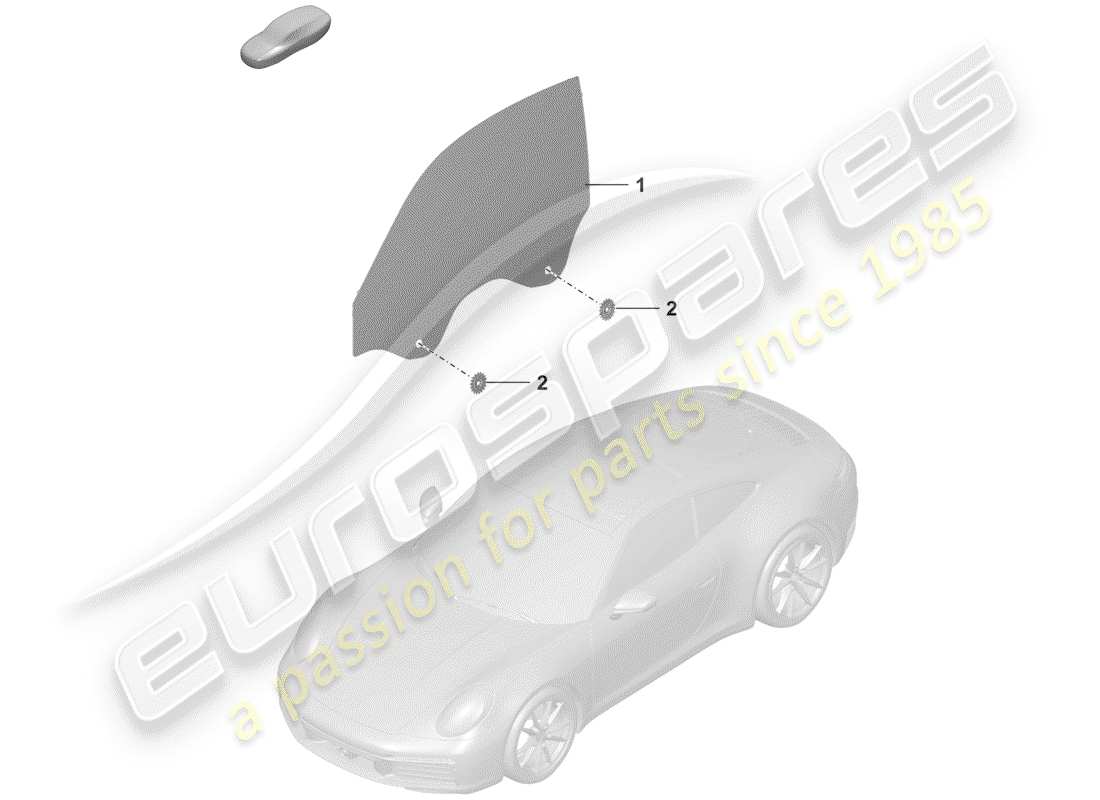 porsche 2019 (992-1) door window part diagram