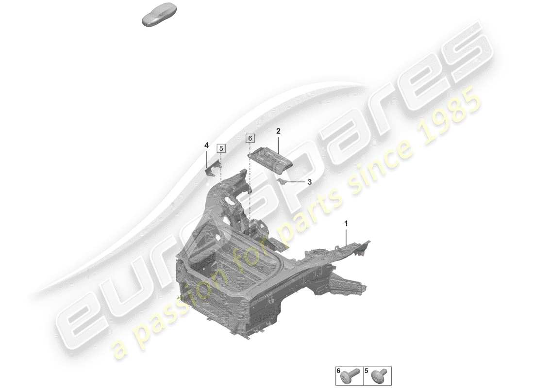 porsche 2019 (992-1) front end part diagram