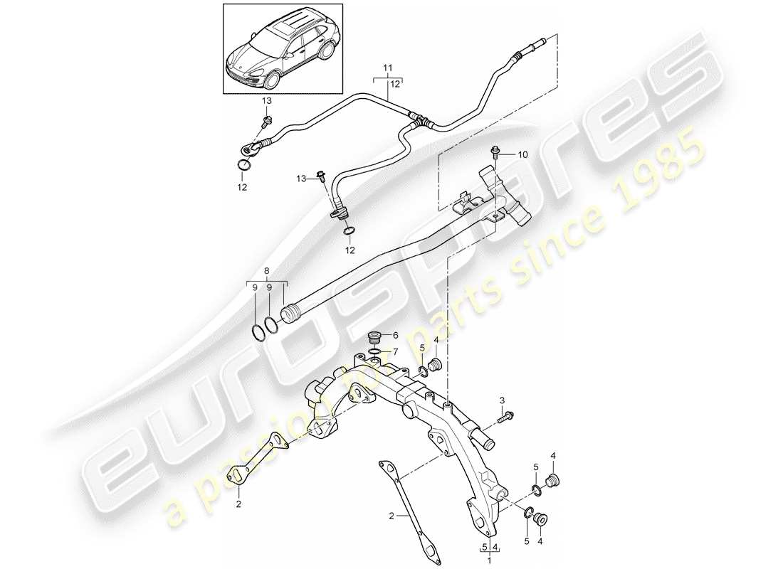porsche 2018 (cayenne e2 92a) water cooling 1 part diagram