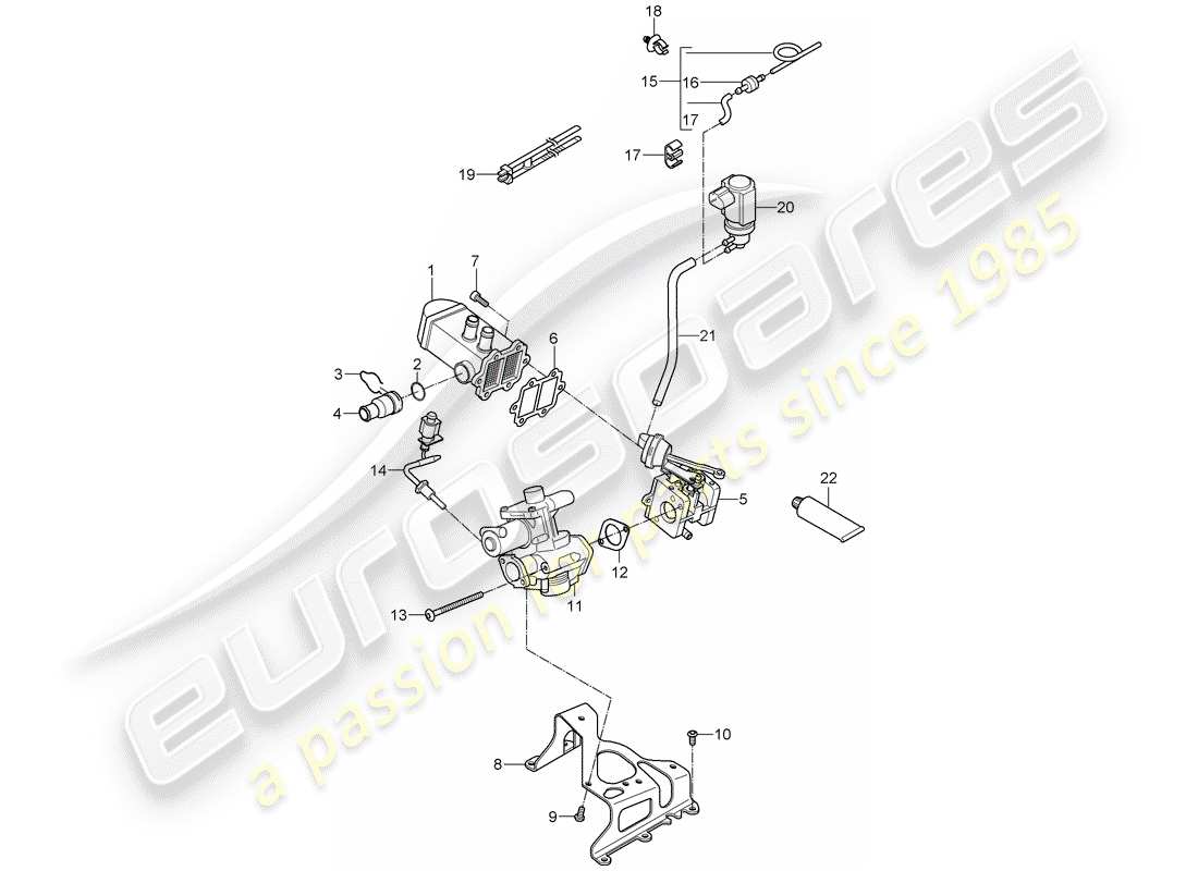 porsche 2007 (cayenne e1 9pa) exhaust recirculation part diagram