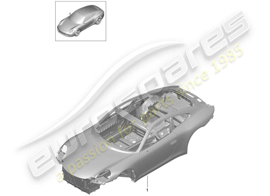 porsche 991 (2013) car body part diagram