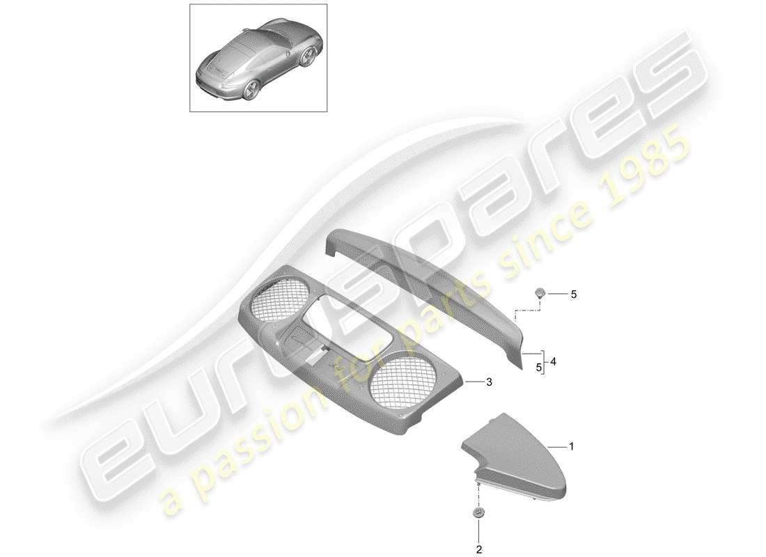 porsche 2015 (991-1) lining part diagram