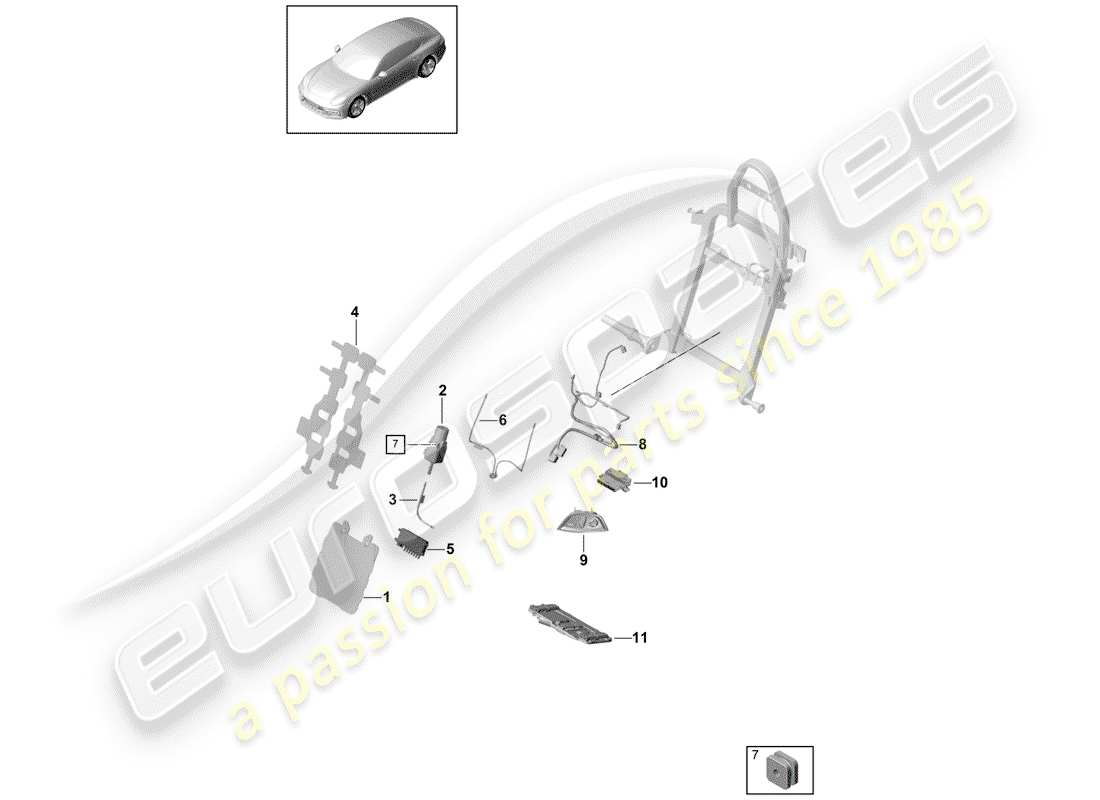 porsche 2020 (panamera 971-1) lumbar part diagram