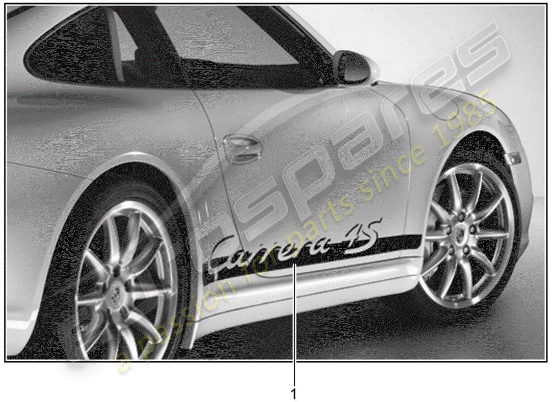 porsche 2005 (tequipment) trim foil part diagram