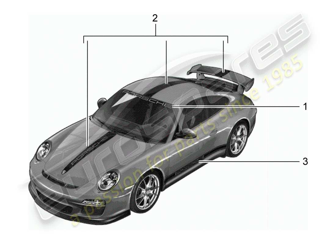porsche 2012 (tequipment) trim foil part diagram