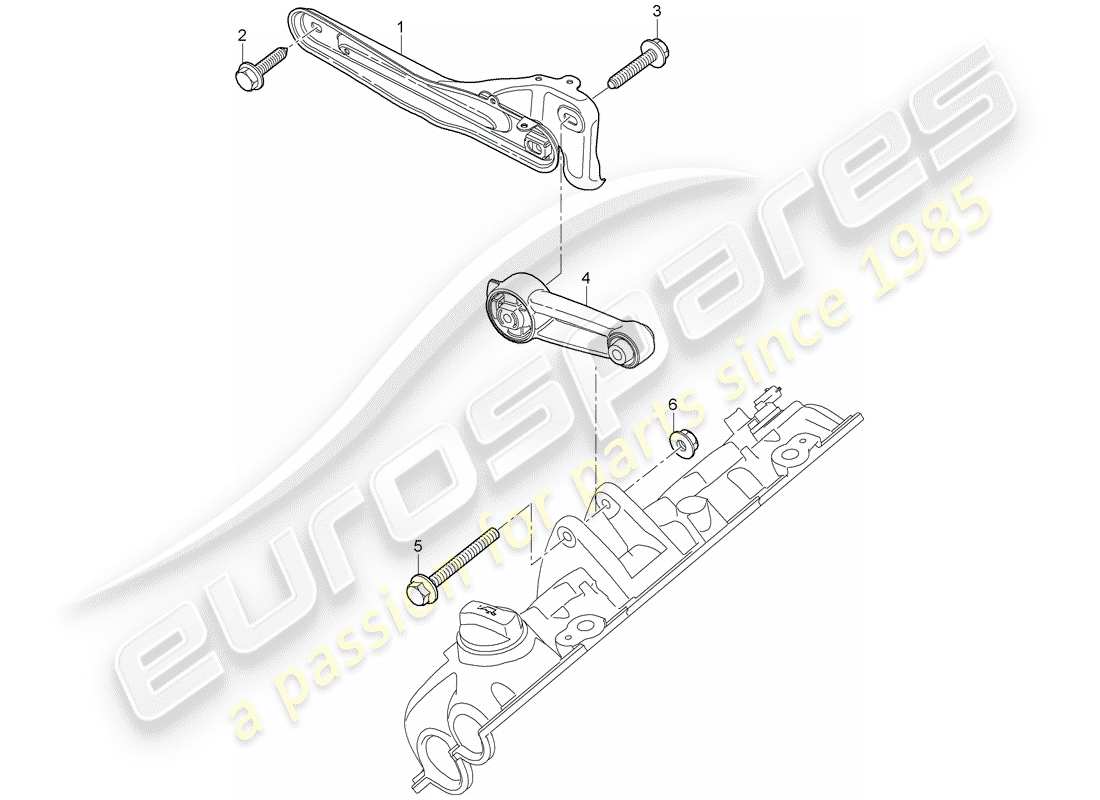 porsche cayenne (2007) engine lifting tackle part diagram