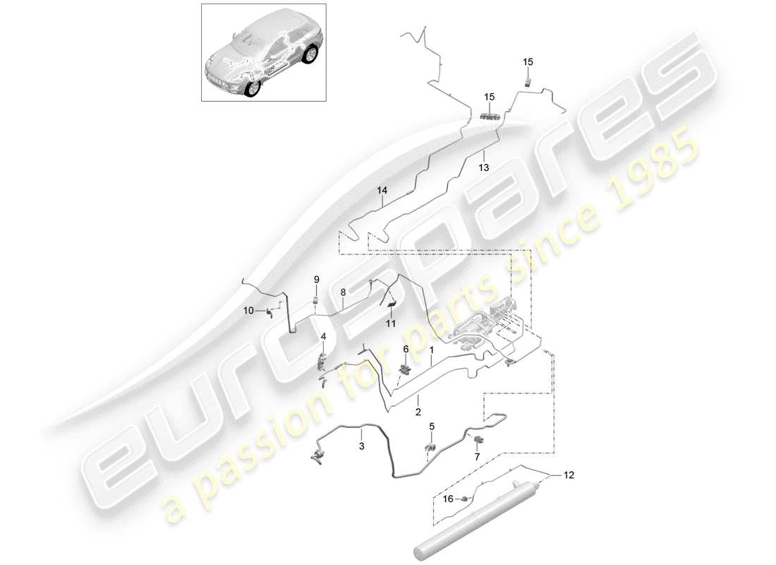 porsche 2018 (macan) self levelling system part diagram
