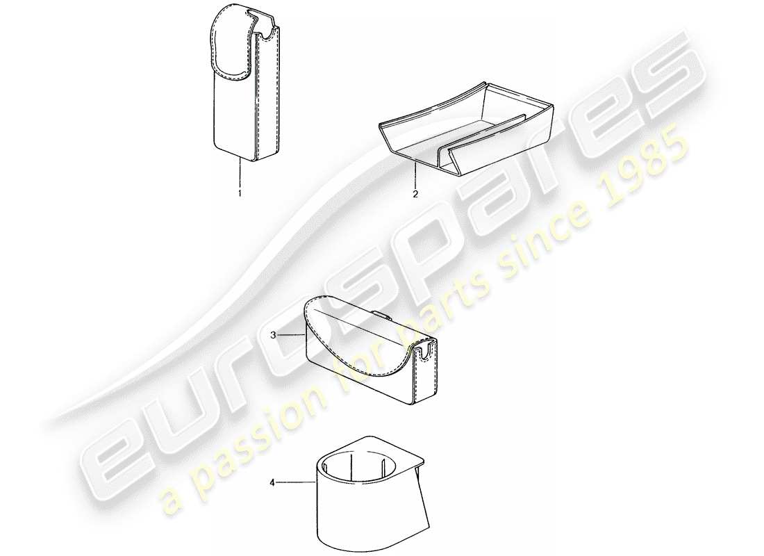 porsche 2002 (tequipment) stowage box part diagram
