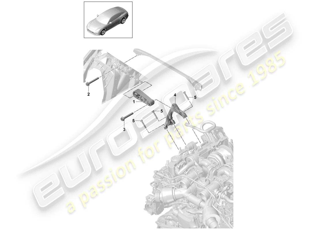 porsche 2017 (panamera 971-1) engine suspension part diagram